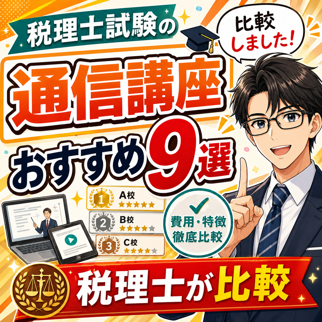 税理士試験の通信講座、おすすめ9選を税理士が比較