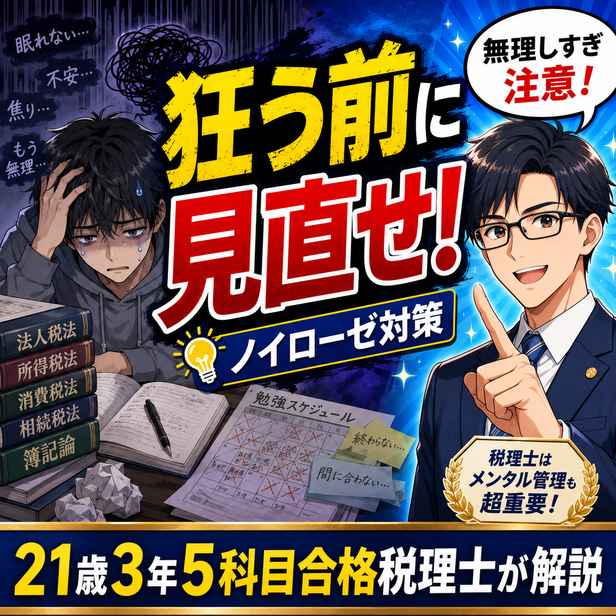 税理士試験で人生狂う？ノイローゼ対策法を3年合格税理士が解説