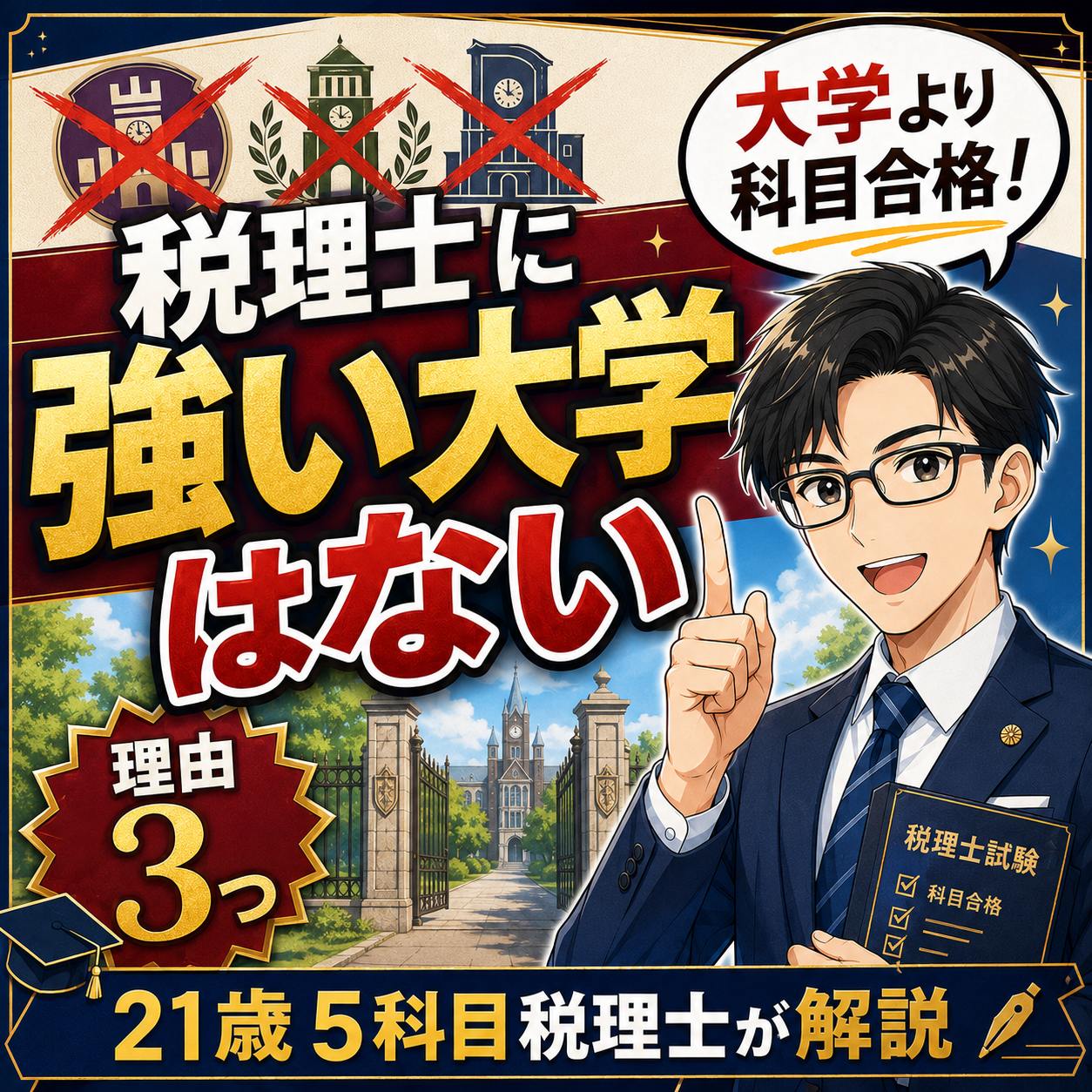 税理士に強い大学は無い3つの理由を21歳5科目税理士が解説